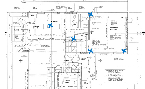 installation  points  on  blueprint  example